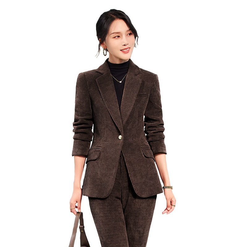 Women Formal Wear Shirts - Blazer e calças de veludo, roupa