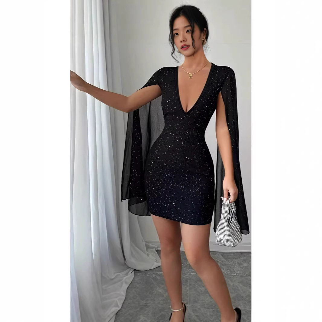 Women Formal Wear For Party - Vestido Midi Bodycon com Decote em
