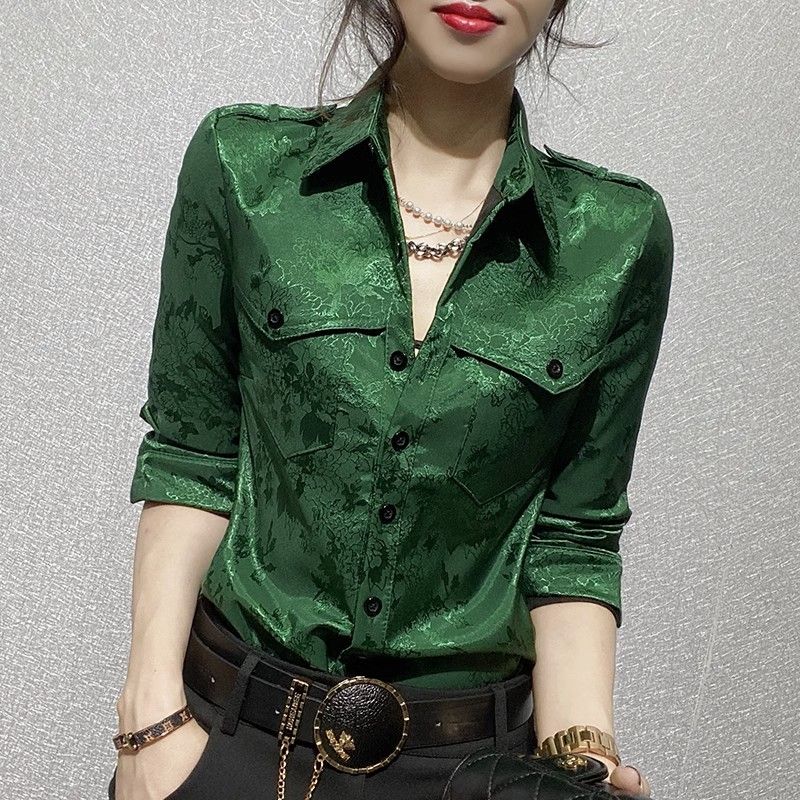 Women Formal Wear Shirts - Blusa completa de manga comprida feminina,