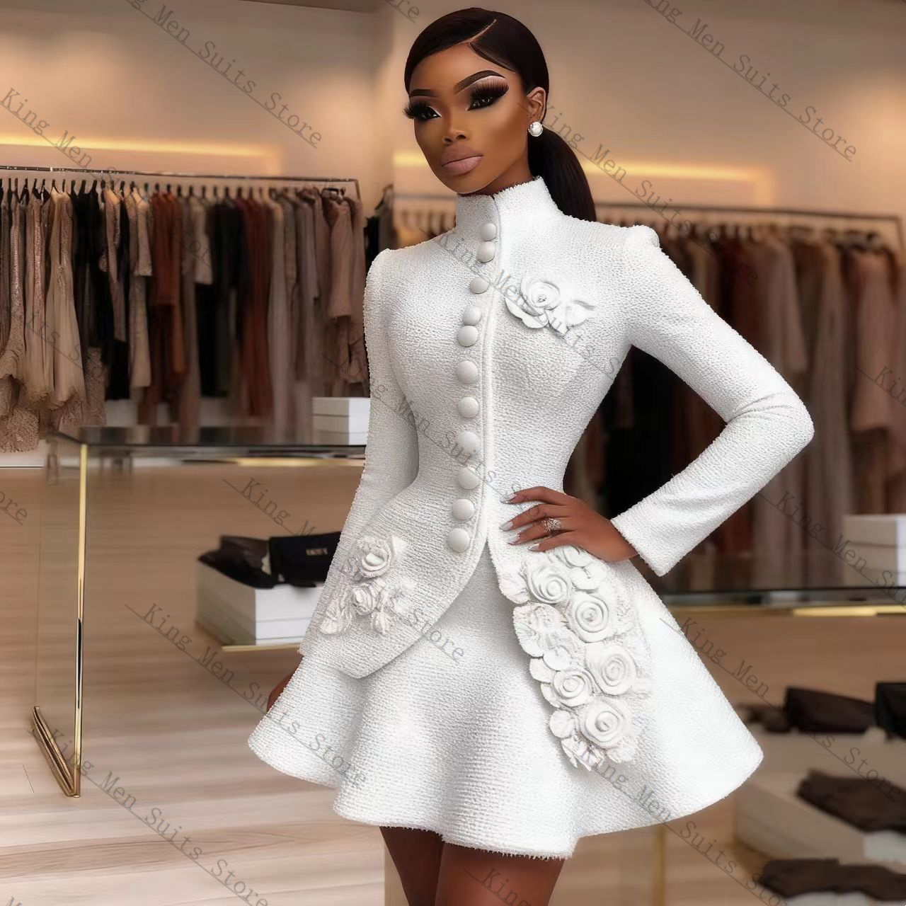 Women'S Formal Wear Tuxedo - Luxo branco feminino terno conjunto 2