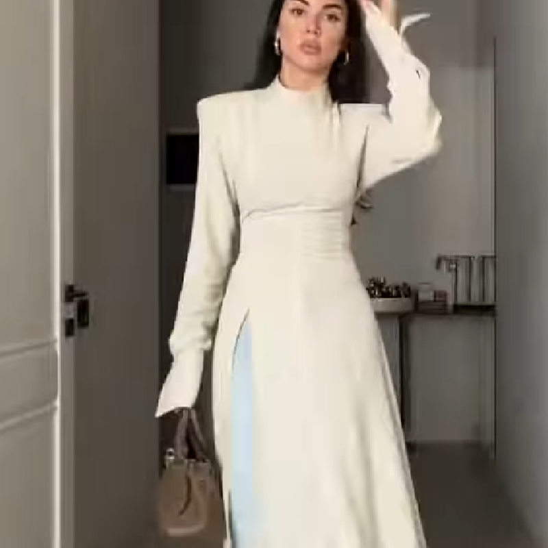 Women'S Formal Evening Wear Tops - Vestido Maxi Elegante Feminino de Manga
