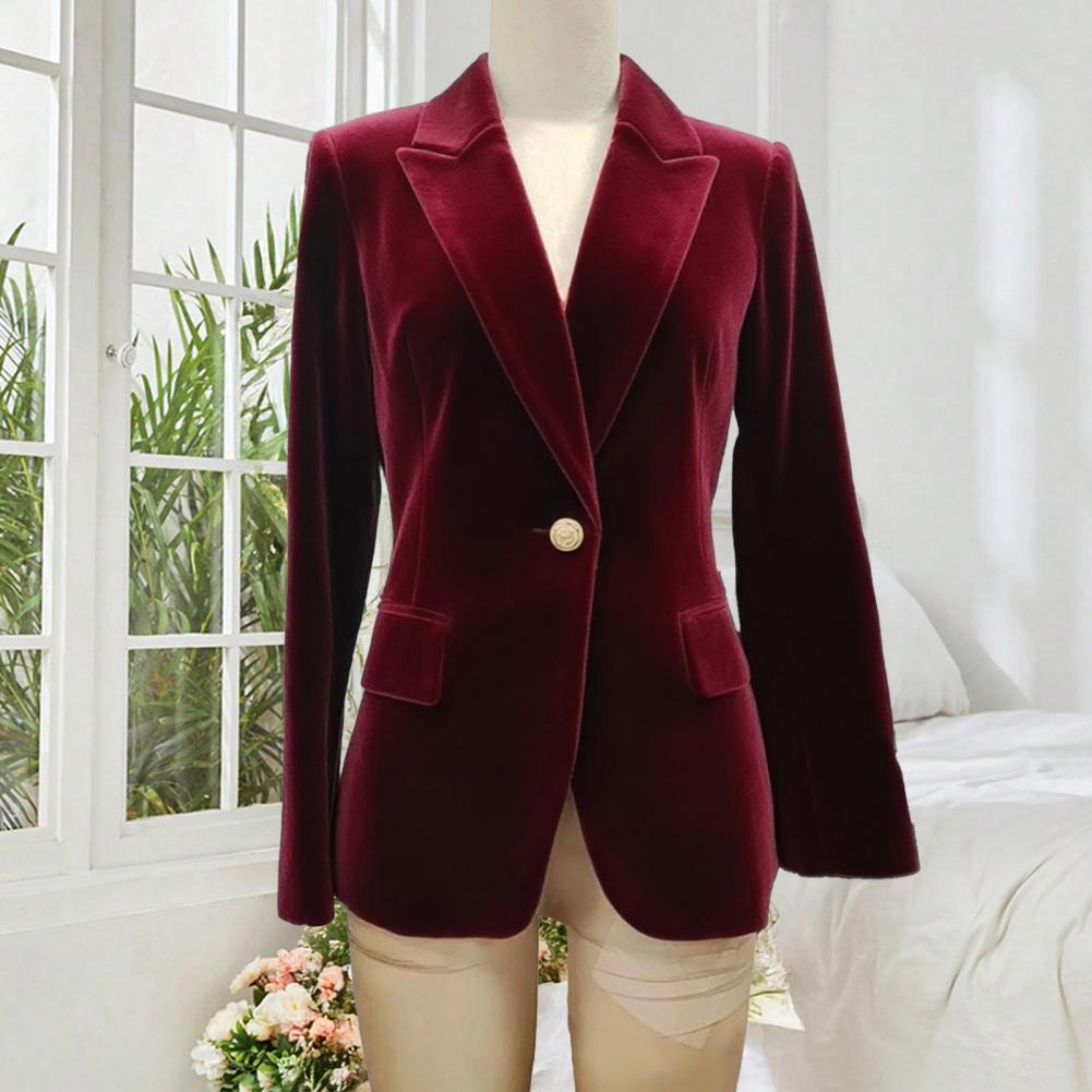 Women'S Formal Wear Tuxedo - Blazer Feminino de Veludo Tamanho Grande