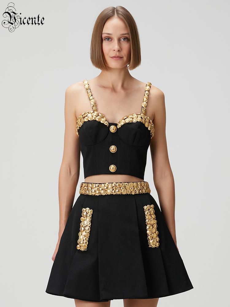 Women'S Formal Evening Wear Tops - Vc conjunto de vestido preto de
