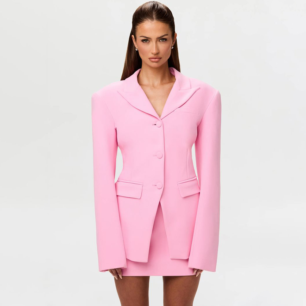 Women Formal Wear Shirts - Conjunto Feminino Rosa Vibrante de 2