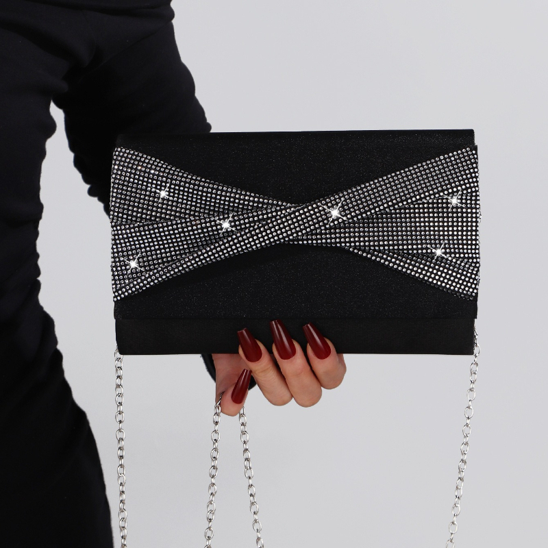 Formal Dress Female - Bolsas de Noite Pretas Quadradas Femininas,