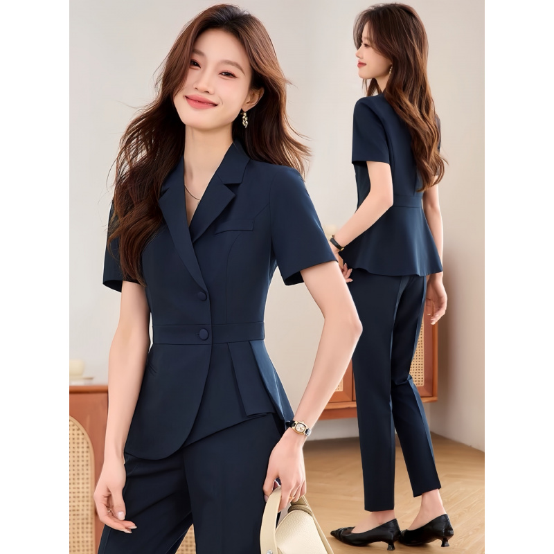 Women Formal Wear Shirts - Novo Terno Feminino Azul Marinho Fino