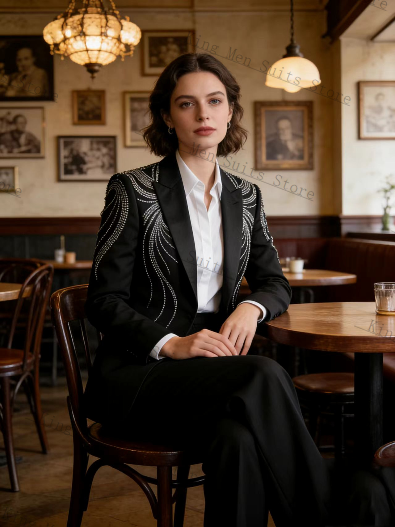 Conjunto de Terno Feminino Pre - Women'S Formal Wear Tuxedo avaliação e preço