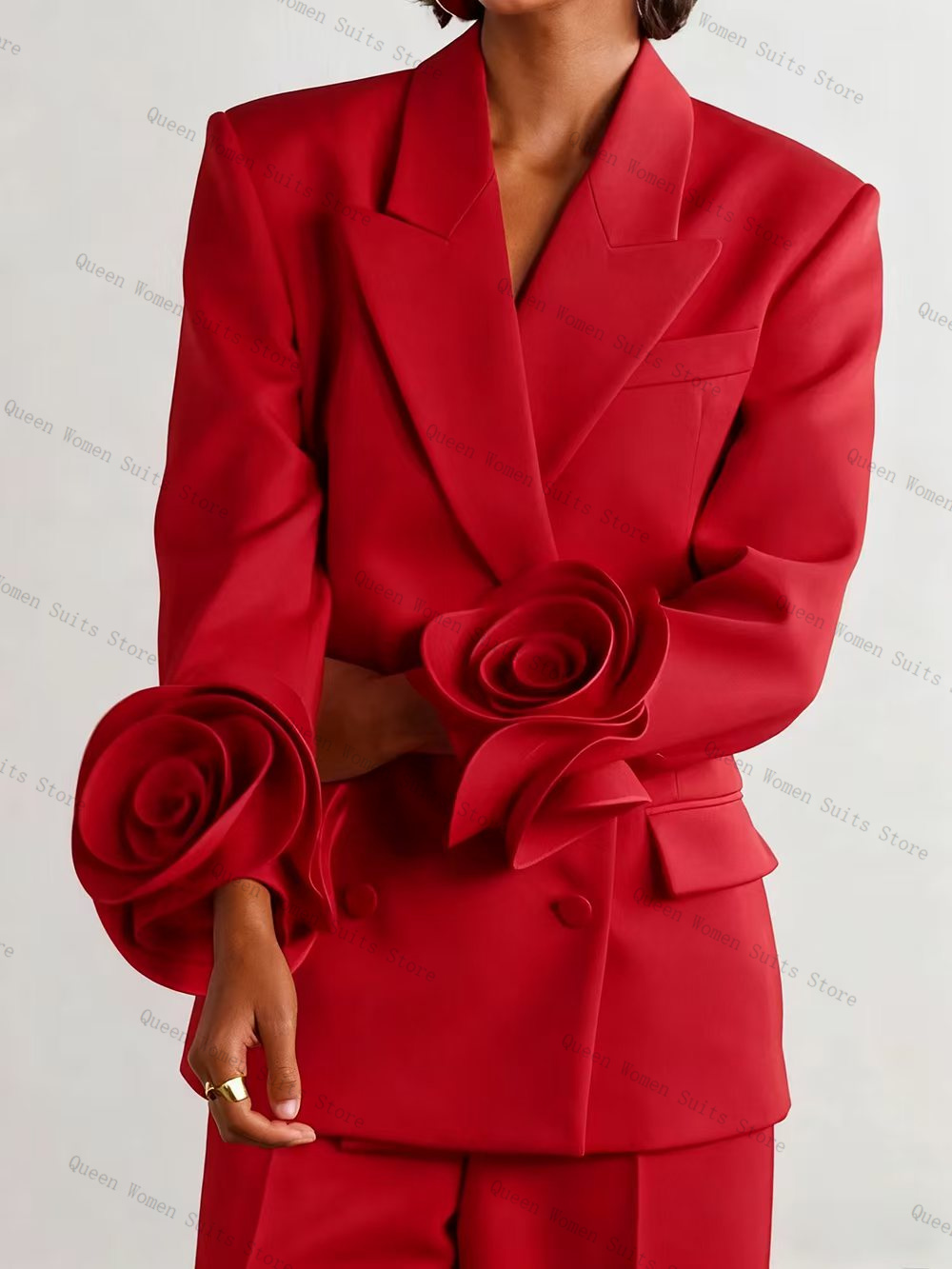 Luxo vermelho feminino terno c - Women'S Formal Wear Tuxedo avaliação e preço