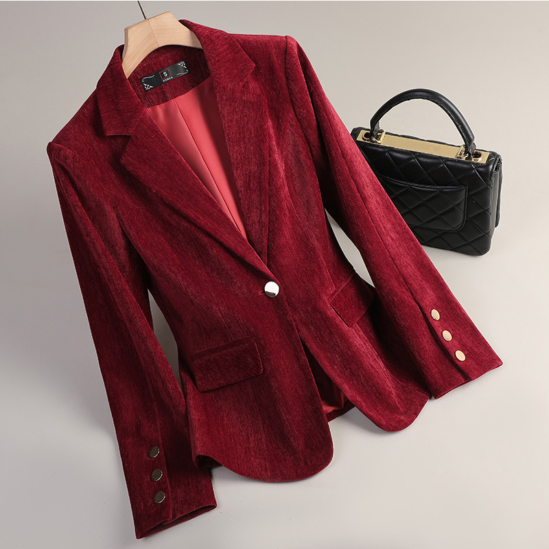 Blazer de Veludo Amarelo para  - Women Formal Wear Blazers avaliação e preço