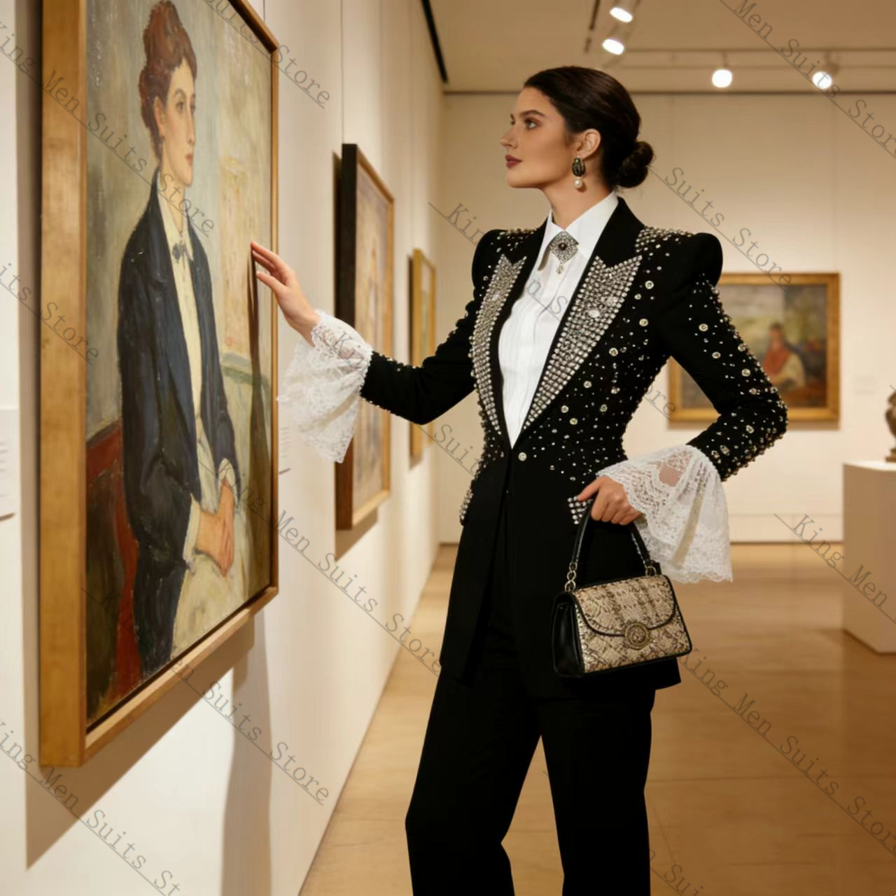 Conjunto de Terno Feminino Pre - Women'S Formal Wear Tuxedo avaliação e preço