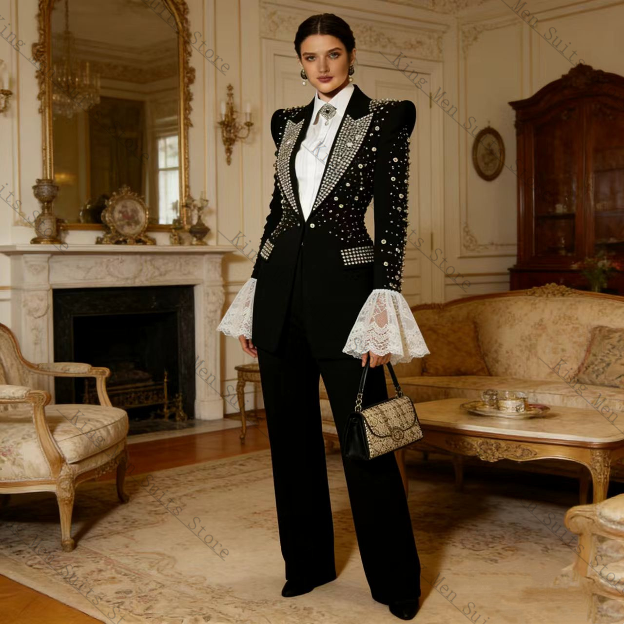 Conjunto de Terno Feminino Pre - Women'S Formal Wear Tuxedo avaliação e preço
