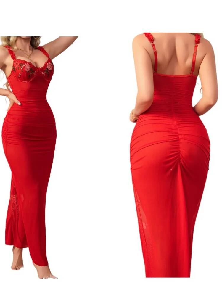 Vestido vermelho ruched com al - Women Formal Wear Trends avaliação e preço