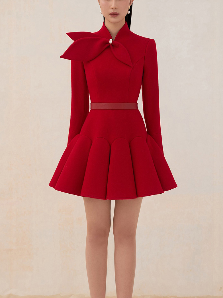 Alfaiate vestido de lã vermelh - Formal Dress Female avaliação e preço